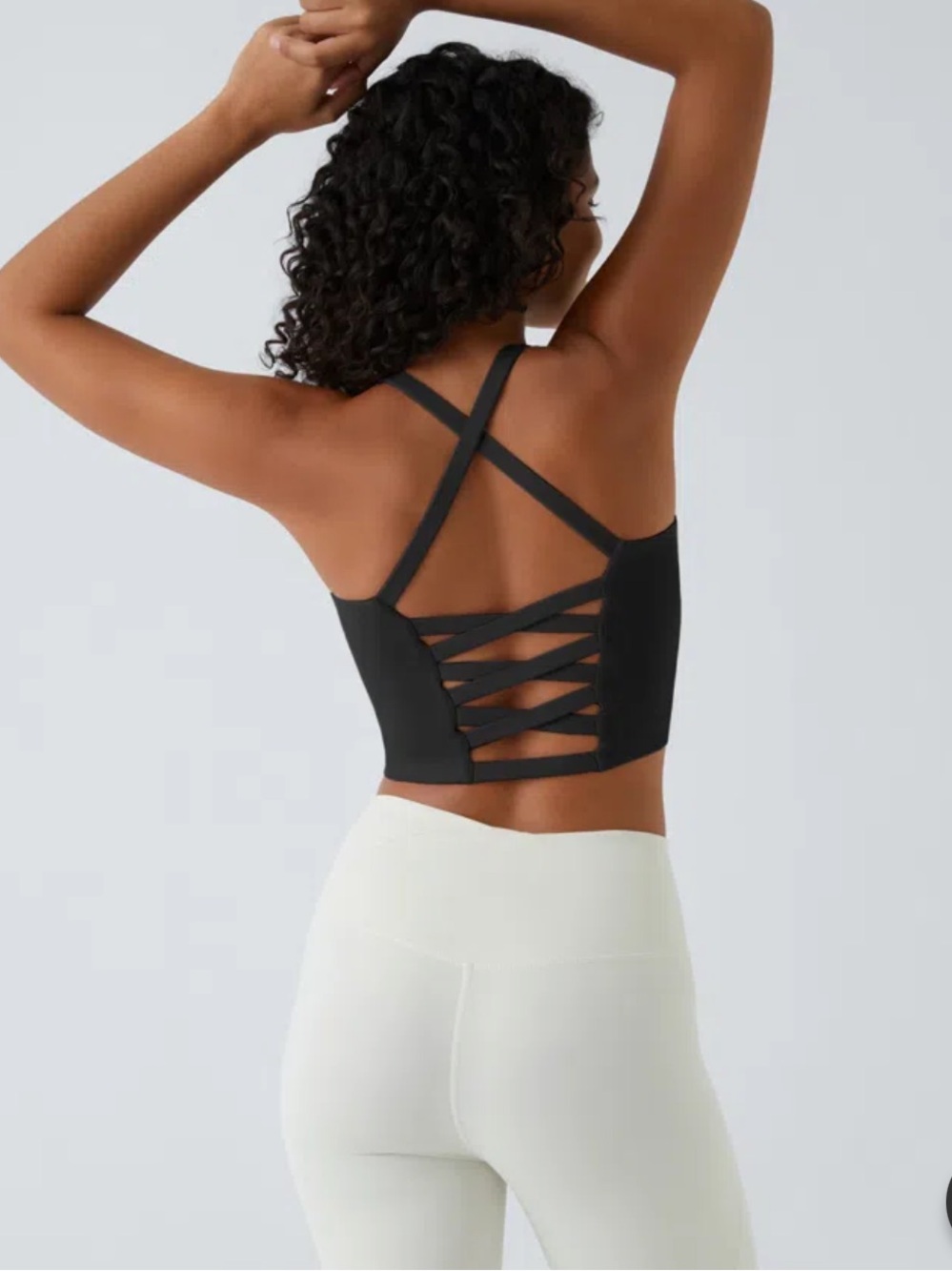 *NWT* Halara Crisscross Backless Built-in Bra Cropped Running Tank Top SIZE: L